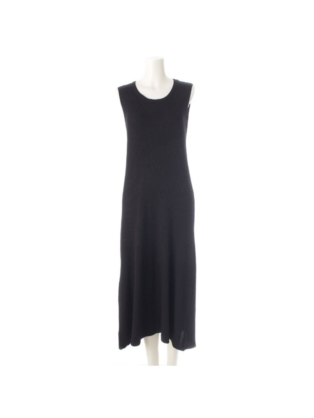 Hermes Cotton Nylon Rib Knit Sleeveless Dress Black 38